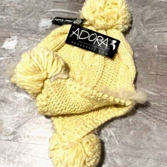 Hand Knitted Beanie Cap from ADORA with Pom Poms - Picture 2 of 4